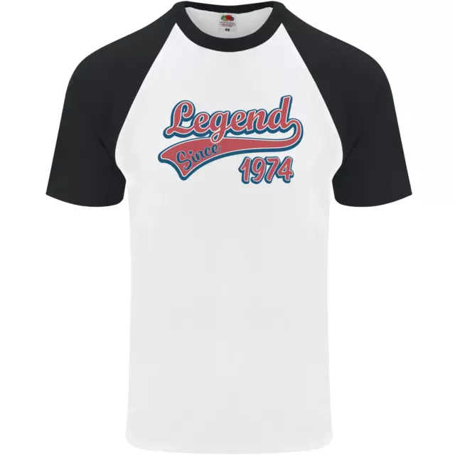 Legend Since 49th Anniversaire 1974 HOMMES S/S Baseball T-Shirt