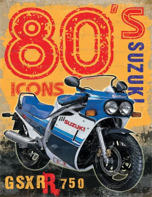 Suzuki Gsx R 750 #359 Sign 10 X 7.7" Garage Shed Aluminium Metal New Plaque Bike
