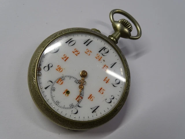 MONTRE DE POCHE ANCIENNE MÉCANIQUE - BOÎTIER EN ARGENTAN - STYLE VINTAGE FRANÇAIS