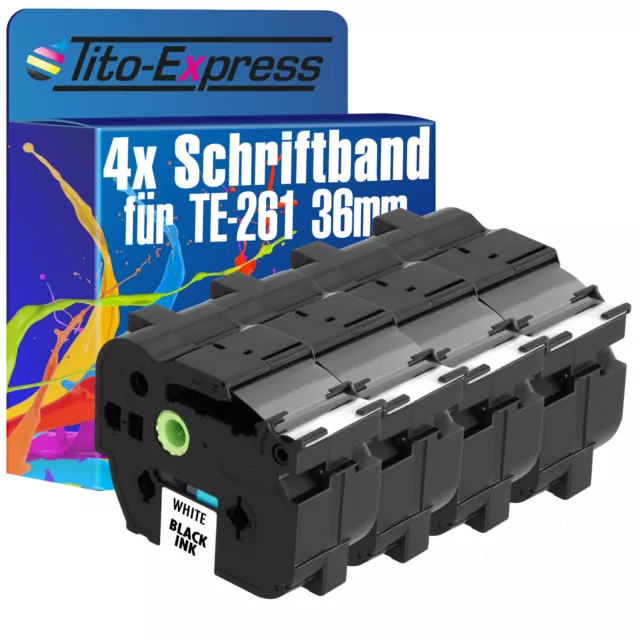 4x Schriftband für Brother TZe-261 P-Touch 1000 1000 BTS 1000 F 1005 BTS 1005 F