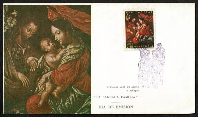 SE92 VENEZUELA 1968 FDC Christmas - The holy Family