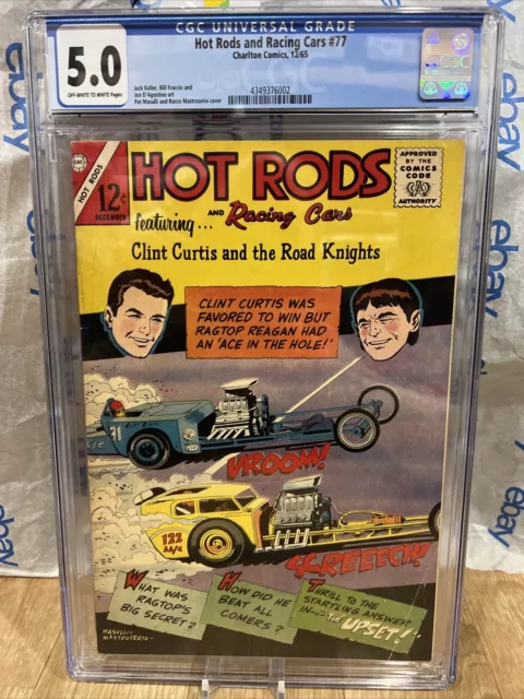 Hot Rods And Racing Cars 77 Cgc 5.0 Ow/wp Comic 1965 Rare Graded New Slab