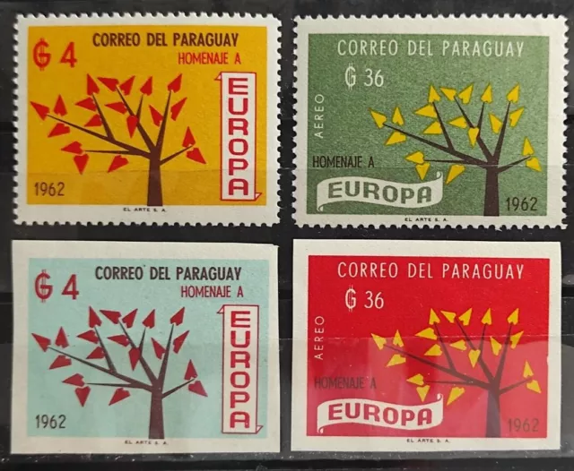 Sellos- 1962 Europa Cept Paraguay - Yvert 698 Y 345 - Mnh**