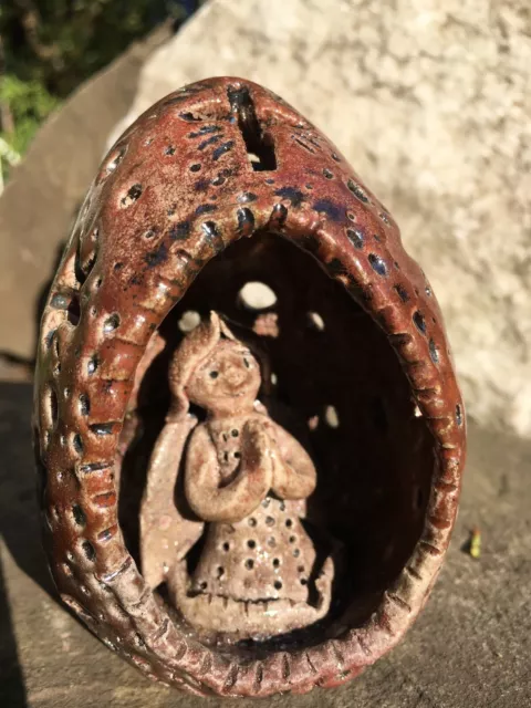 Handmade Ceramic Figurine "Angel ", Home Decor, Easter, Christmas, Raku.