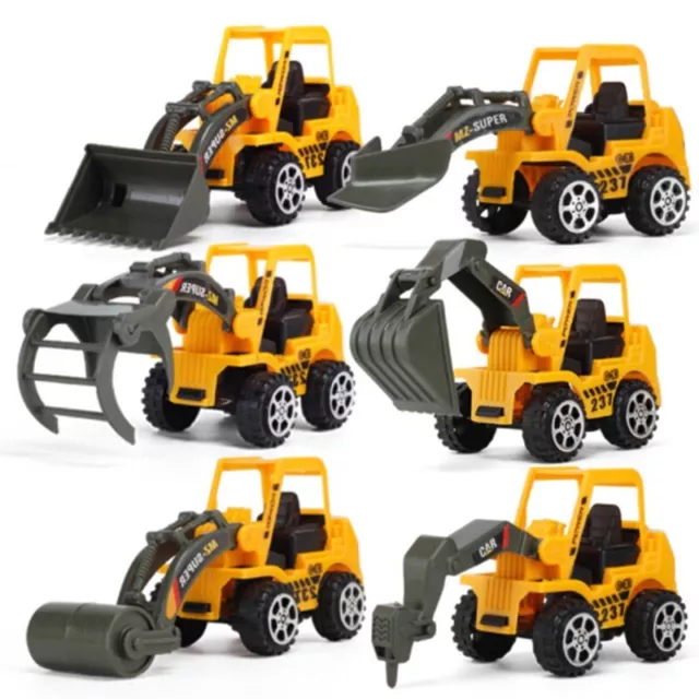 6 Pezzi/Set Mini Lega Costruzione Camion Auto Giocattolo Modello Digger Bimbi