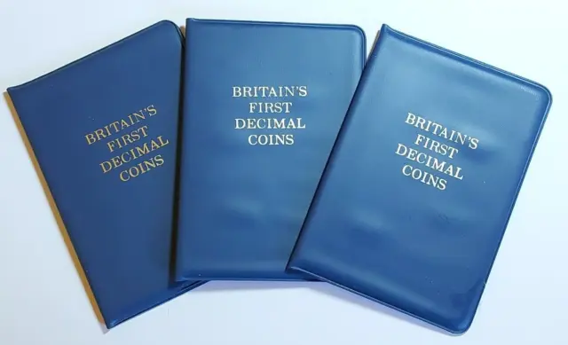 3 Royal Mint Britain's First Decimal Coins sets 5 coin 1971 UK 1/2p 1p 2p 5p 10p