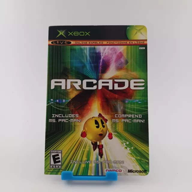 Arcade with Ms Pacman Namco Cardboard Sleeve Microsoft Xbox Complete in Box CIB