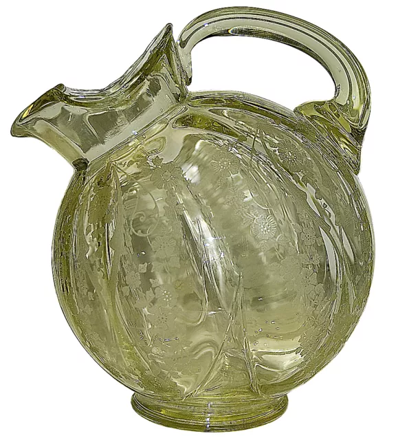 Cambridge Diane Gold Krystol (yellow) #3900/38 - 80 oz. Ball Jug with Ice Lip