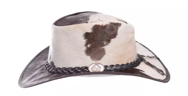 Scippis Rustler Hat Kuhfell braun Western Leder Hut Fell Hüte Rindsleder 3