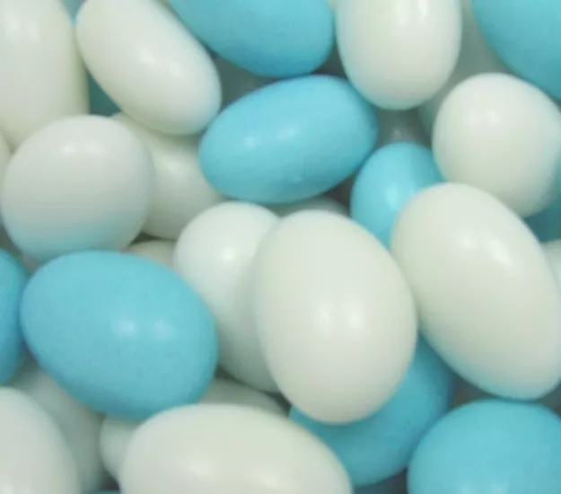 1kg Sugar Coated Almonds White & Blue Mix-Sugared Almonds Made In Australia