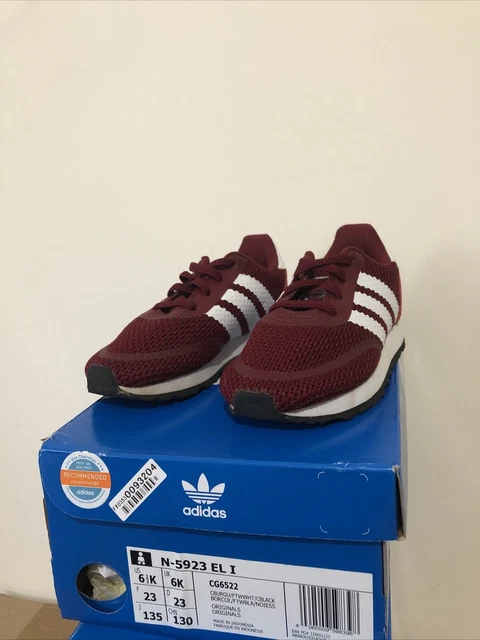 Adidas Originals N-5923 Kids Trainers Size UK6 Burgundy/White/black
