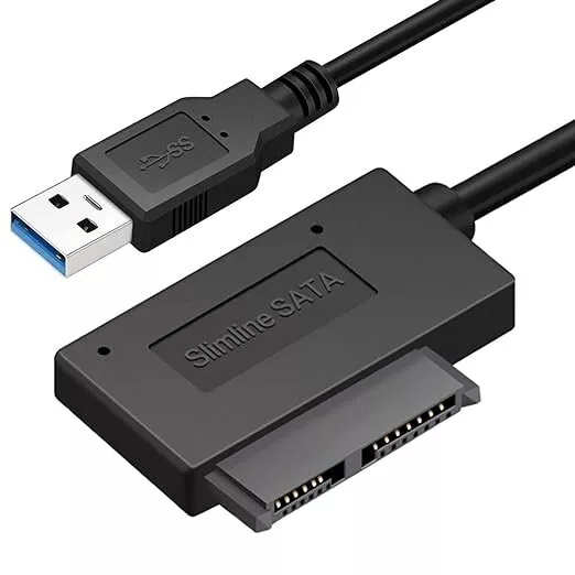 USB 3.0 zu 7+6 13-Pin Slimline SATA Adapterkabel für Laptops CD/DVD ROM Laufwerk