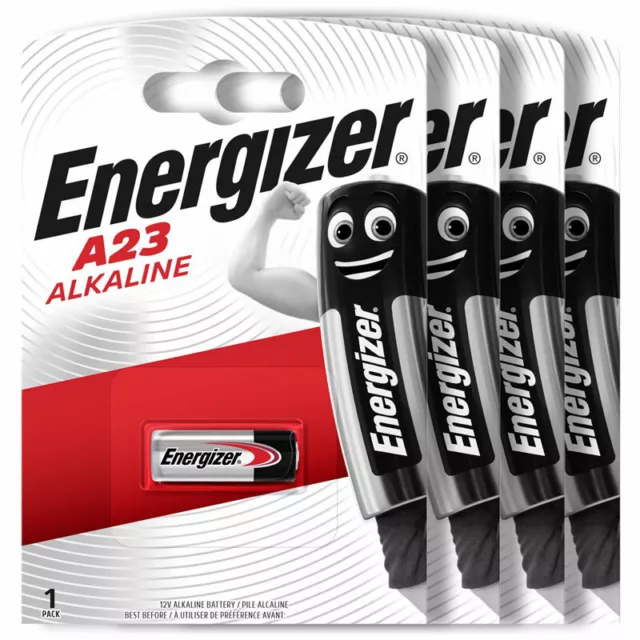 4 x Energizer Alkaline A23 batteries 12V MN21 A23 K23A LRV08 Alarms Calculator