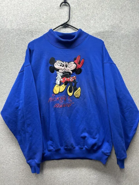 Vintage Disney Mickey Inc Womens Size XL Blue Minnie Mouse Sweatshirt Crewneck