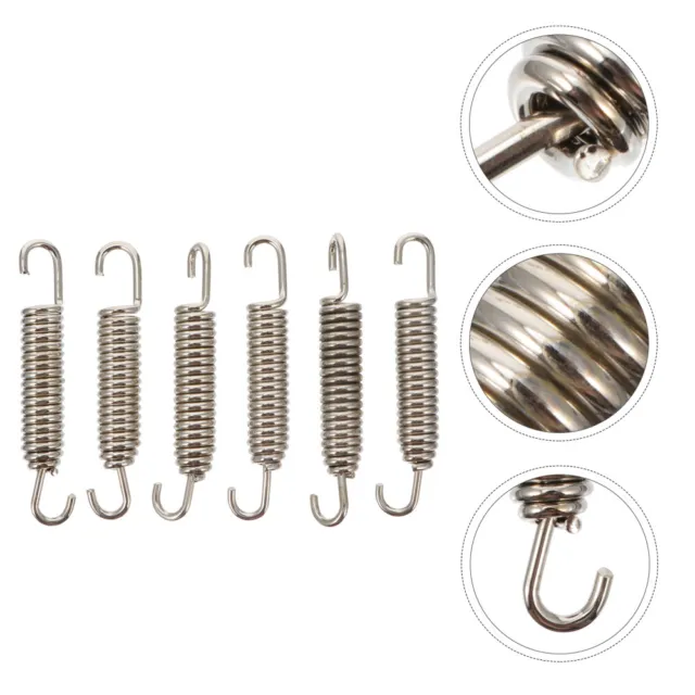 6 Pcs Motorbike Exhaust Pipe Spring System Tension Steel Stainless