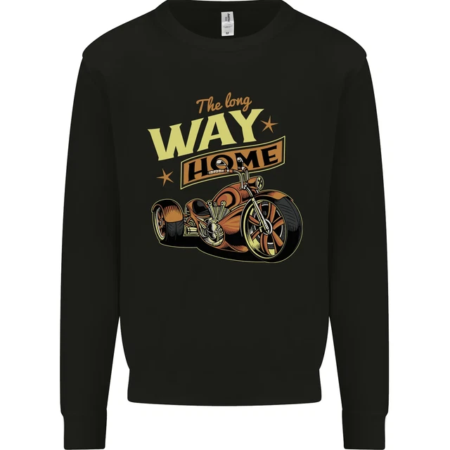Lungo Vie Casa Moto Chopper Biker Bambini Felpa Maglione