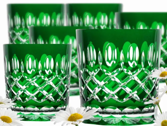 Vasos de Whisky Cristal Plomo 6 Unidad Verde "Whiskey" Gafas , Römergläser