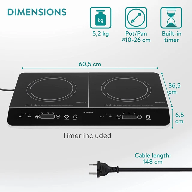 Navaris Double Plaque à Induction - 3500W - a Induction... 6