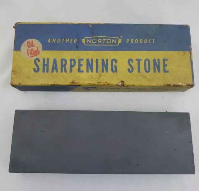 Rare Oil-Filled Behr-Manning Norton Sharpening Stone Crystolon 6x2x1 JB 6 Combo