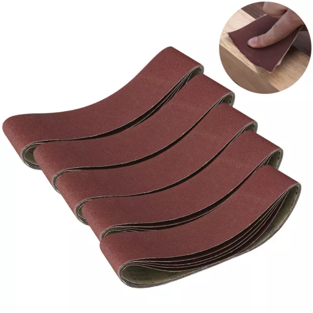 Dark Red Sanding Belt Sandpaper Strips for Belt Sander (5Pcs)