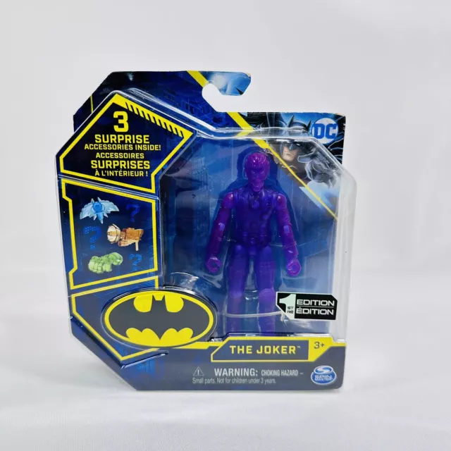 Purple JOKER Super Rare CHASE 2020 1st Edition Batman DC Spin Master Clear NEW