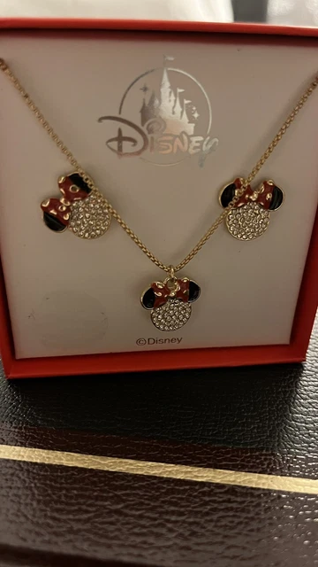 Disney Minnie Necklace And Earrings bought At The Park. Very Cute Gift For A Gir
