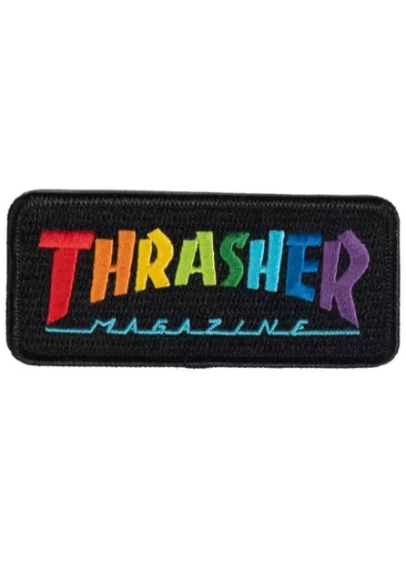 Thrasher Box Logo Patch - Aufnäher rainbow