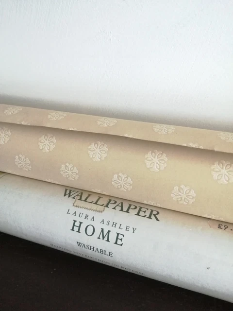 3 x Rollen Vintage Laura Ashley Aster Sand Tapete 10m x 53cm
