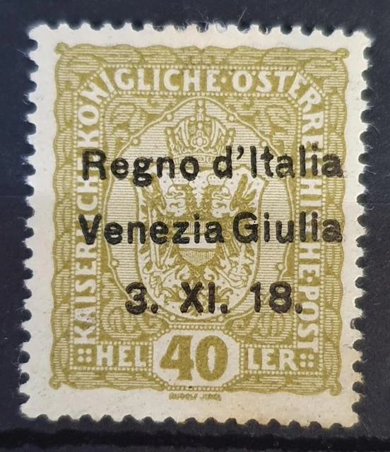 VENEZIA GIULIA ITALY 1918 Mint Hinged 40 H Olive Sass #10 CV €300 Signed