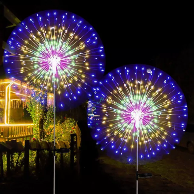 150 LED Solar Firework Lights Outdoor Waterproof Path Lawn Garden Decor Lamp
