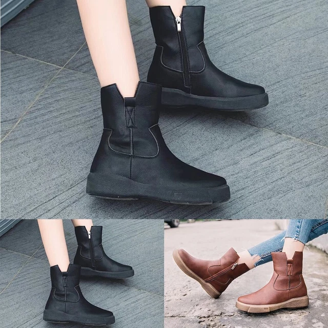 Scarpe outdoor donna stivali da neve classici alla moda tacco basso cerniera
