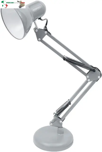 - Lampada da scrivania a LED con braccio snodato, Flexo Antigona, design vintage