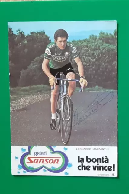 CYCLISME carte cycliste LEONARDO MAZZANTINI équipe SANSON Campagnolo 1980 Signée