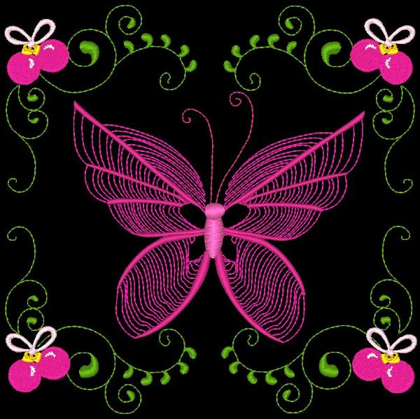 Christmas Flutterbys - 30 Machine Embroidery Designs (Azeb)