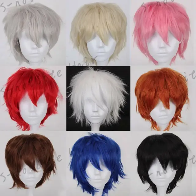 Men Male Boys Short Full Wig Anime Cosplay Costume Party Synthetic Hair Wig zy48