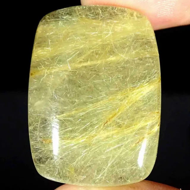 80.80Cts Natural Golden Rutilated Quartz Cushion Cabochon Loose Gemstone