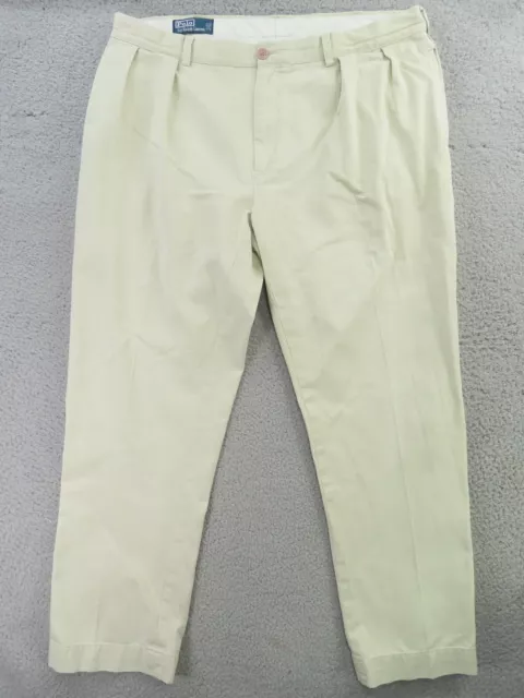 Ralph Lauren Polo Pants Mens 40x32 Khaki Chino Flat Front Straight Leg Golf