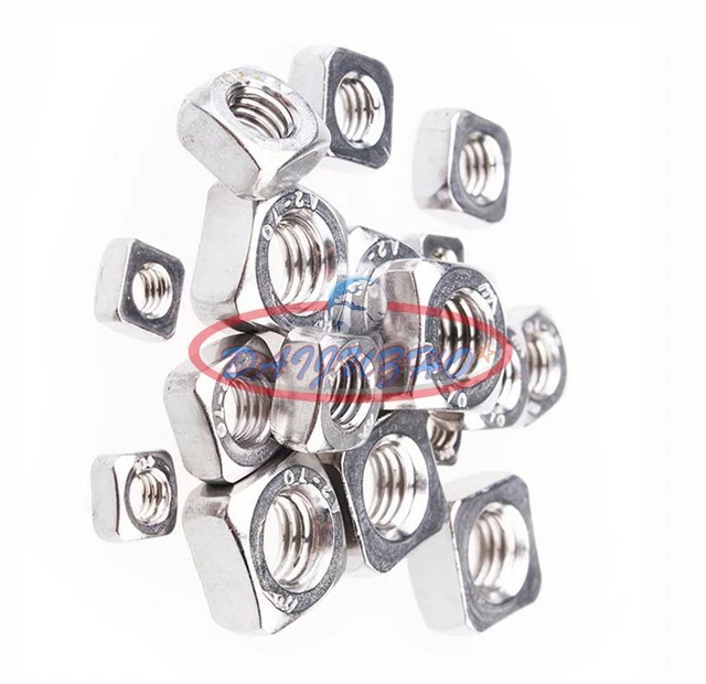M3 To M6 Metric Thread 304 Stainless Steel Square Nut Fastener Nut Screw Nut