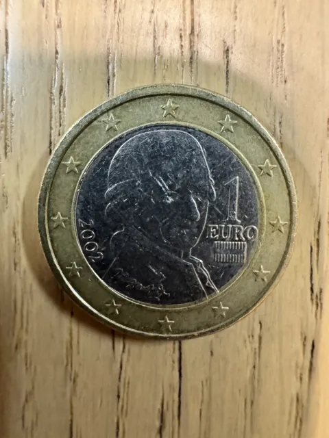 Moneta 1 Euro Austria Mozart 2002 - Errori Di Conio - Rara - Lotto n 1