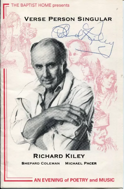 RICHARD KILEY Autographed Playbill AP 123 Verse Person Singular Man of La Mancha