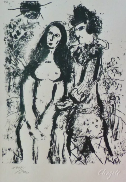 Marc Chagall Le Payaso Amoureux Firmado Mano Numerados Litografía