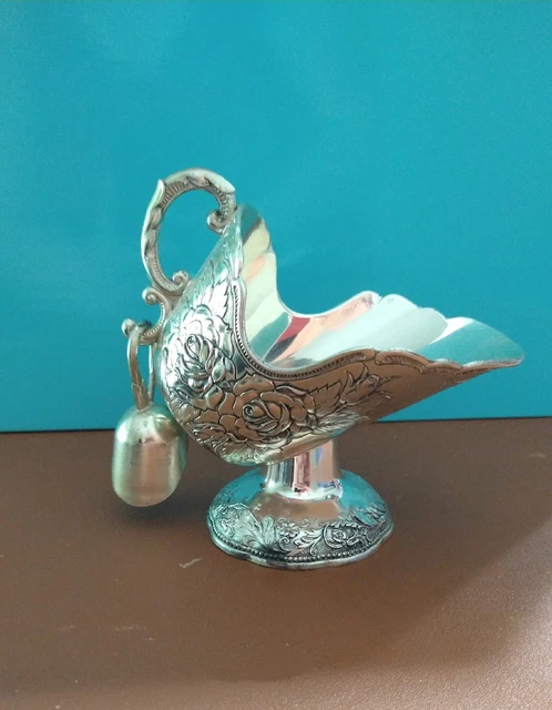 Vintage Leonard Silver Plated Ornate Sugar Bowl/Candy Dish Scuttle With Scoop