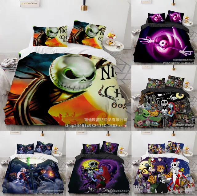 The Nightmare Before Christmas Duvet/Comforter Cover Pillowcase Bedding Set Gift