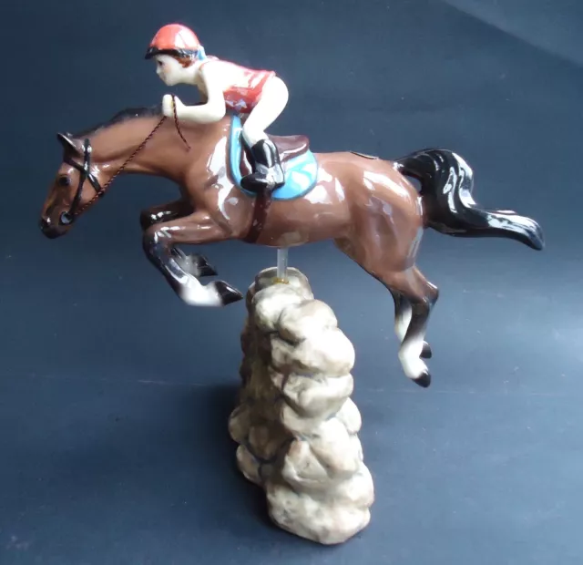 * Hagen Renaker Miniature Ceramic Girl Figurine on Jumping Horse