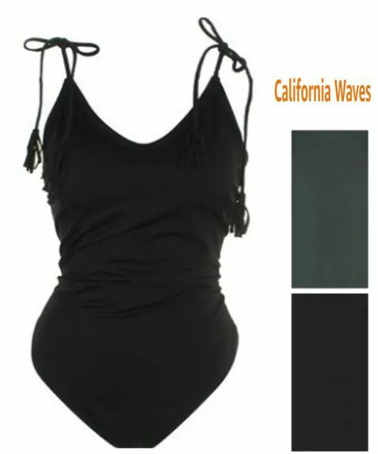 California Waves Women's Ribbed One Piece Swimsuit