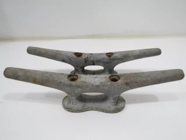 Pair 10 inch Wilcox Crittenden Cast Iron Boat Dock Cleats Door Handles (D4C335A)