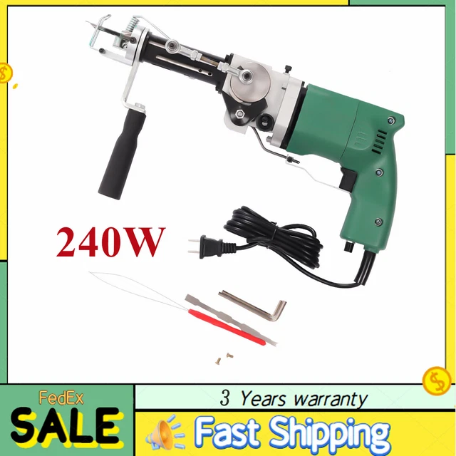 Pistola eléctrica de mechón manual 2 en 1 240 W pila cortada y pila de bucle alfombra tejedora máquina de alfombras