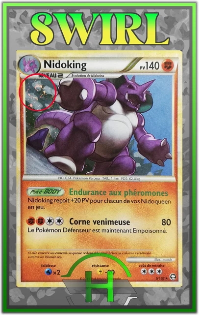 Nidoking Holo Swirl/Spirouli - HS03 - 6/102 - French Pokemon Card