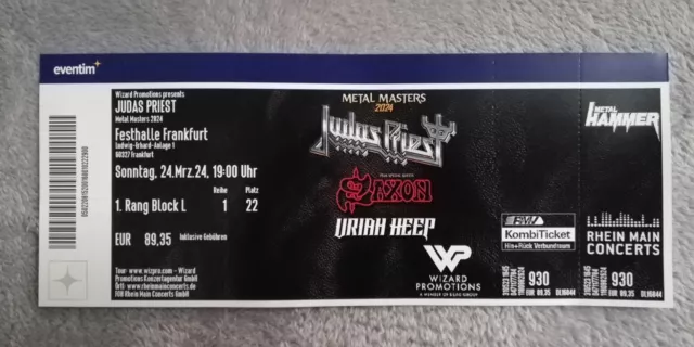 JUDAS PRIEST & SAXON & URIAH HEEP - Frankfurt 24.3.2024 - Sammlerticket