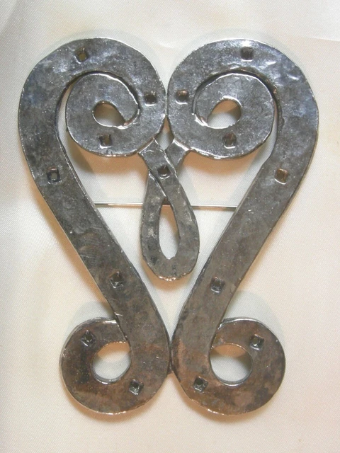 Broche Vintage Kalinger Paris - Grand Modèle Noir Et Doré - Occasion Très Bon état
